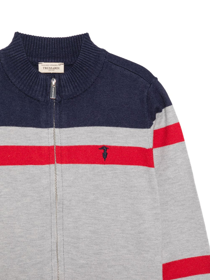 Maglione blu/rosso/grigio per bambino TIA26049MA RECHE Trussardi Kids 
