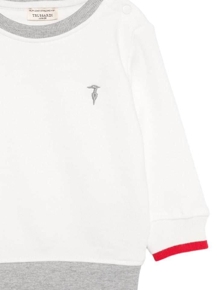 Felpa bianco/grigio/rosso per neonato TIA26050FEK OFFWHI Trussardi Kids 
