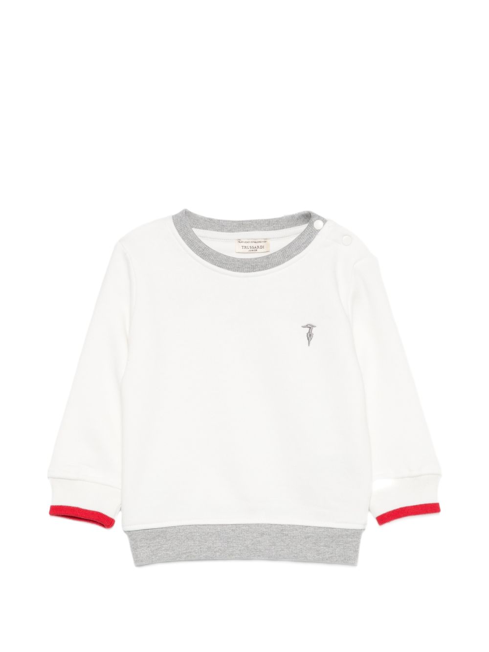 Felpa bianco/grigio/rosso per neonato TIA26050FEK OFFWHI Trussardi Kids 