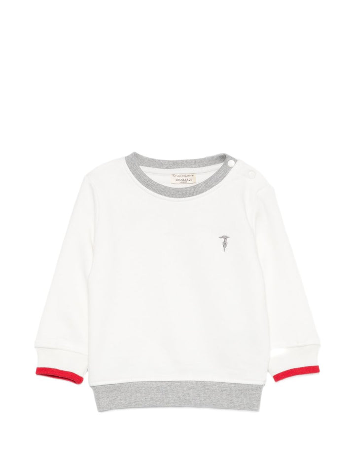 Felpa bianco/grigio/rosso per neonato TIA26050FEK OFFWHI Trussardi Kids 