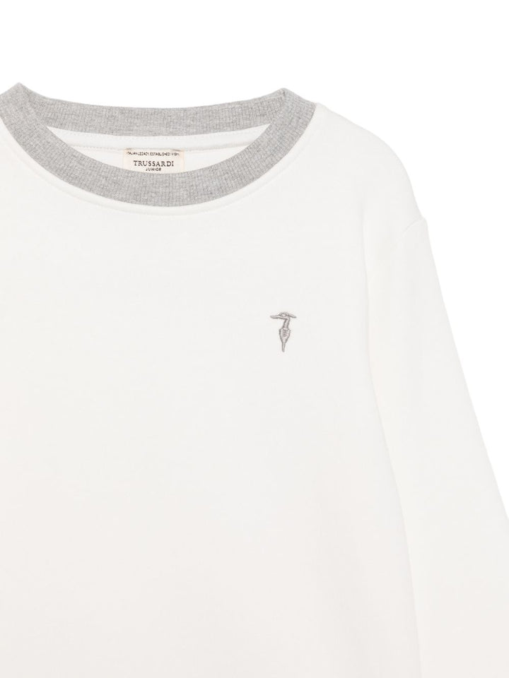Felpa bianco/grigio/rosso per bambino TIA26050FE OFFWHI Trussardi Kids 