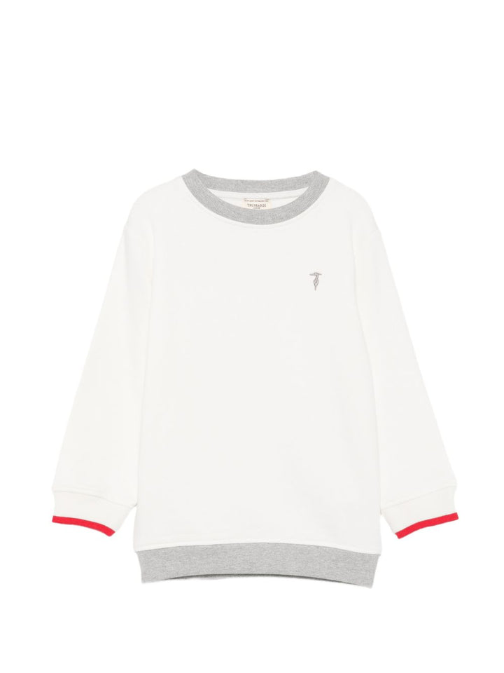 Felpa bianco/grigio/rosso per bambino TIA26050FE OFFWHI Trussardi Kids 