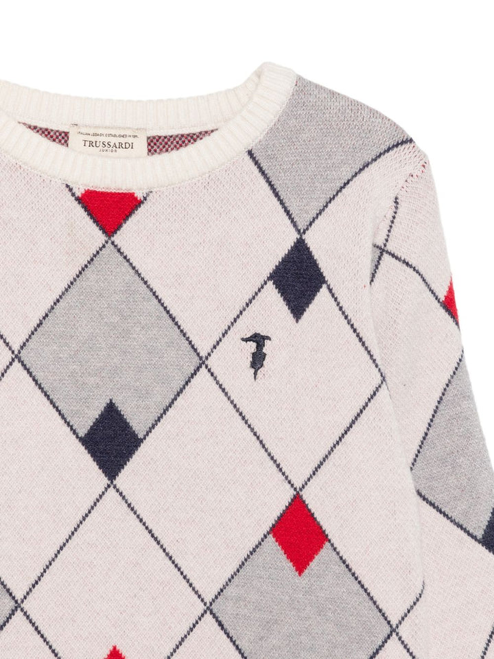 Maglione blu navy/rosso/bianco per bambino TIA26052MA BLNA Trussardi Kids 