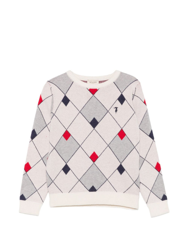 Maglione blu navy/rosso/bianco per bambino TIA26052MA BLNA Trussardi Kids 
