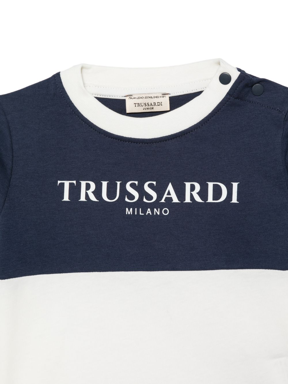 T-shirt bianca/blu per neonato TIA26055TSK OFFWHI Trussardi Kids 