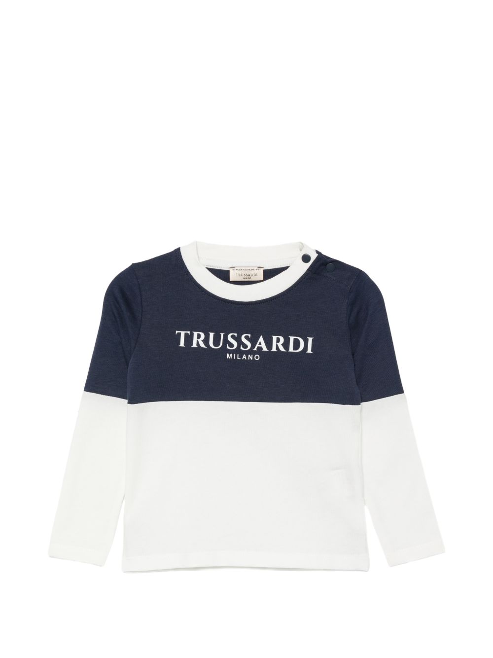 T-shirt bianca/blu per neonato TIA26055TSK OFFWHI Trussardi Kids 