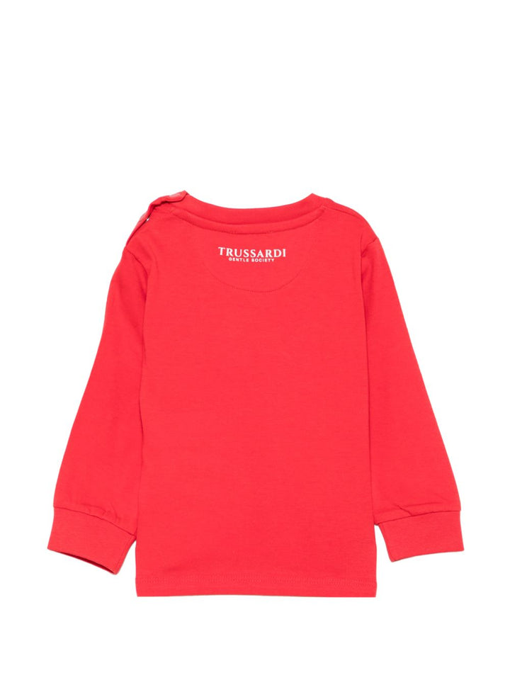 T-shirt rosso per neonato TIA26056TSK RECHE Trussardi Kids 