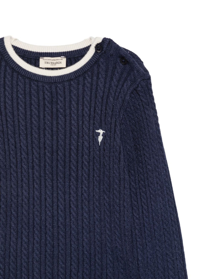Maglione blu navy per bambino TIA26084MA BLNA Trussardi Kids 