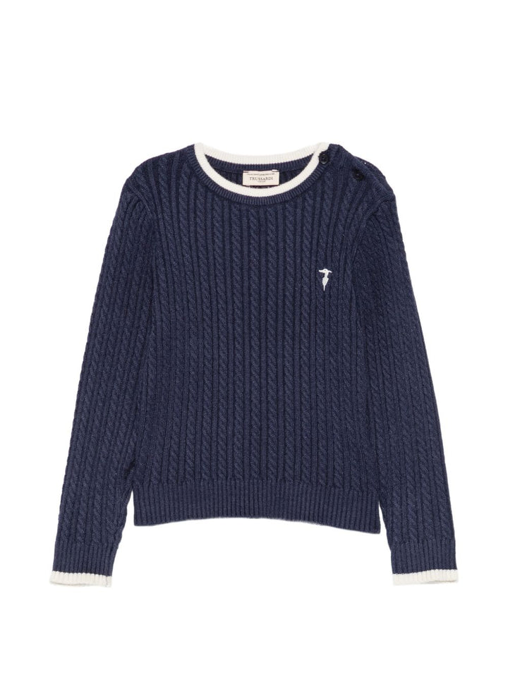 Maglione blu navy per bambino TIA26084MA BLNA Trussardi Kids 