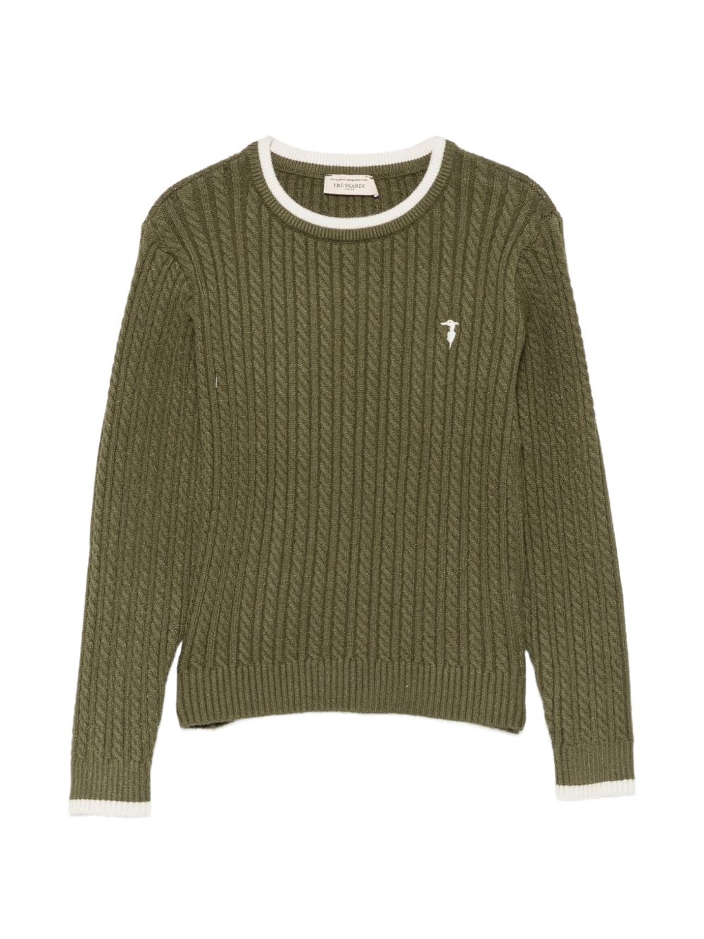 Maglione verde per bambino TIA26084MA CYP Trussardi Kids 