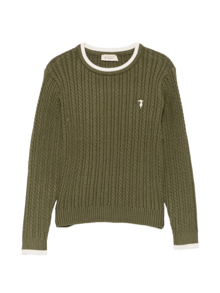 Maglione verde per bambino TIA26084MA CYP Trussardi Kids 