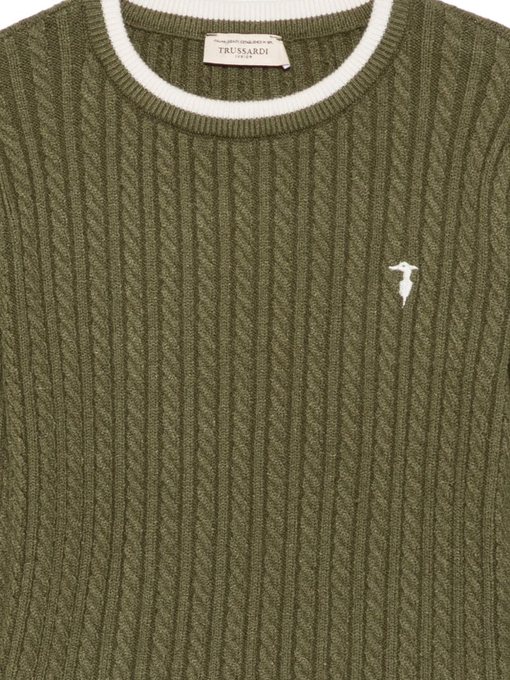 Maglione verde per bambino TIA26084MA CYP Trussardi Kids 
