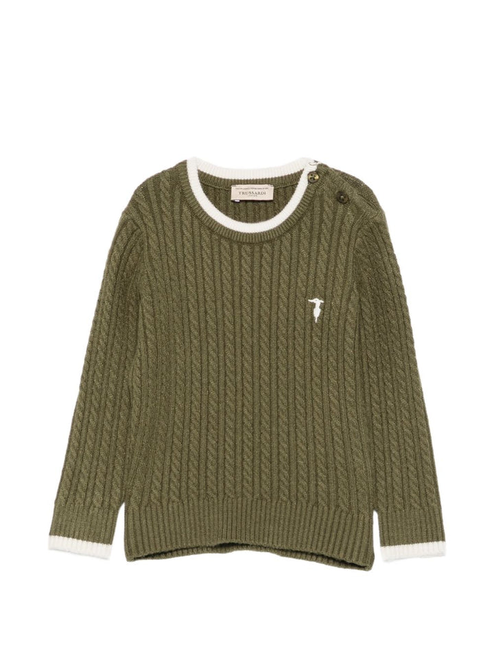 Maglione verde per neonato TIA26084MAK CYP Trussardi Kids 