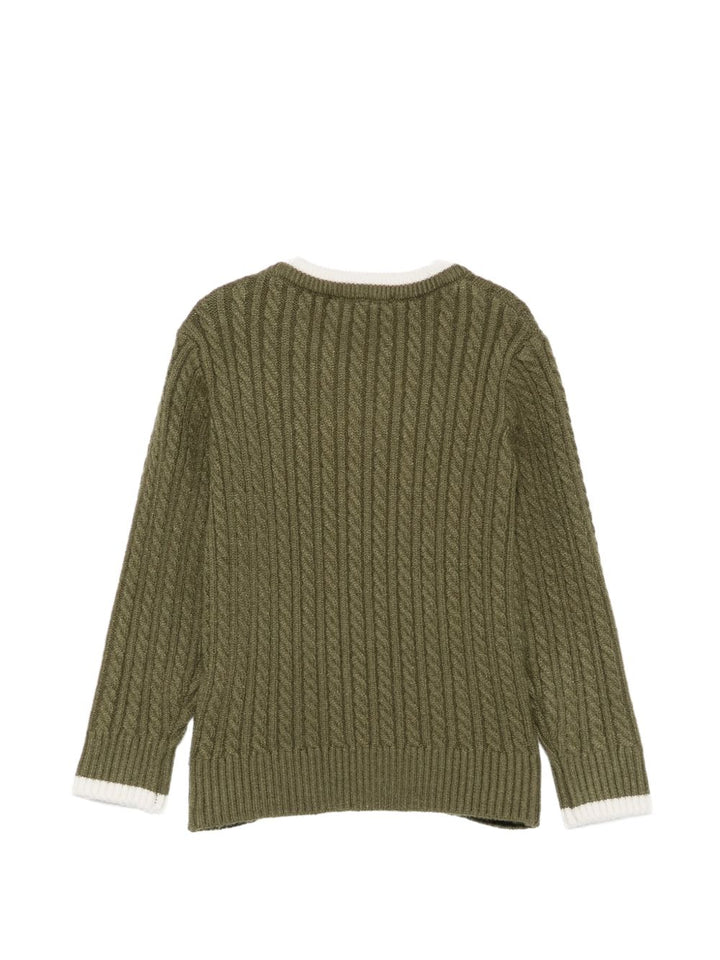 Maglione verde per neonato TIA26084MAK CYP Trussardi Kids 