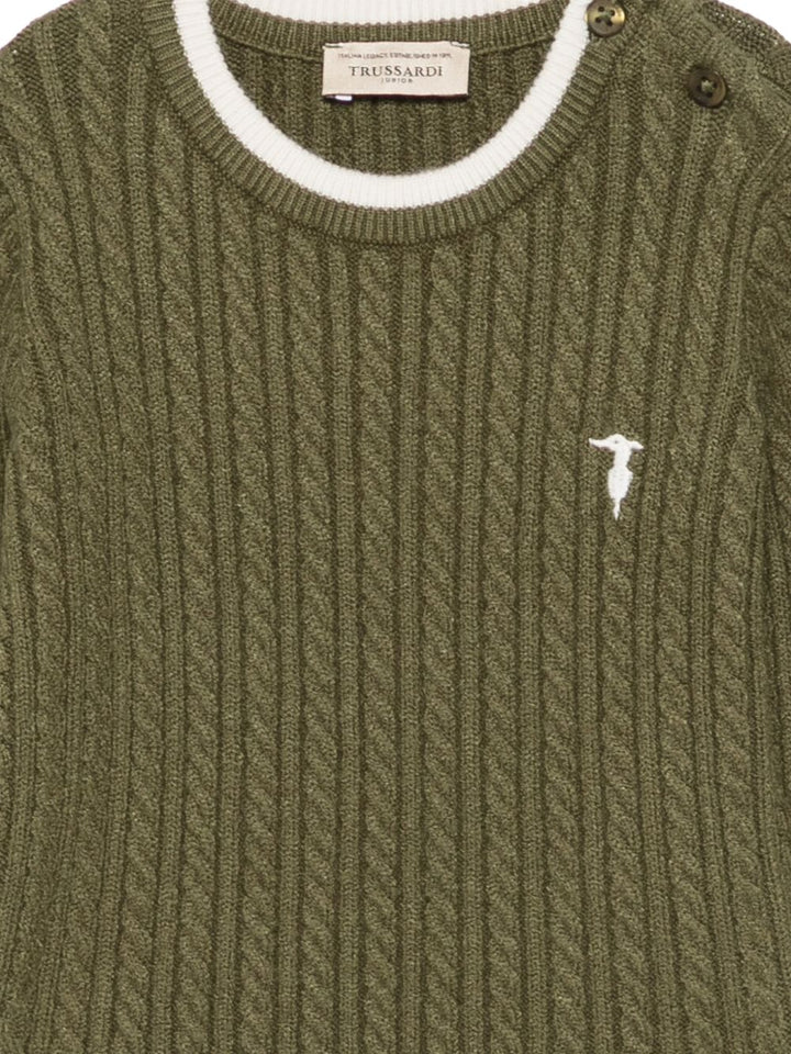 Maglione verde per neonato TIA26084MAK CYP Trussardi Kids 