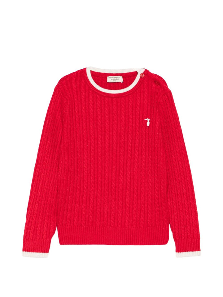 Maglione rosso per bambino TIA26084MA RECHE Trussardi Kids 
