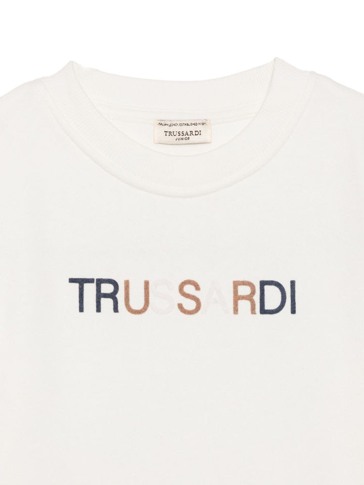 Felpa bianca sporco per bambino TIA26089FE OFFWHI Trussardi Kids 