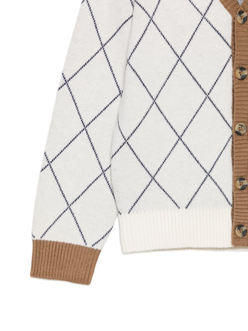 Cardigan bianco sporco/marrone per bambino TIA26095CD OFFWHI Trussardi Kids 