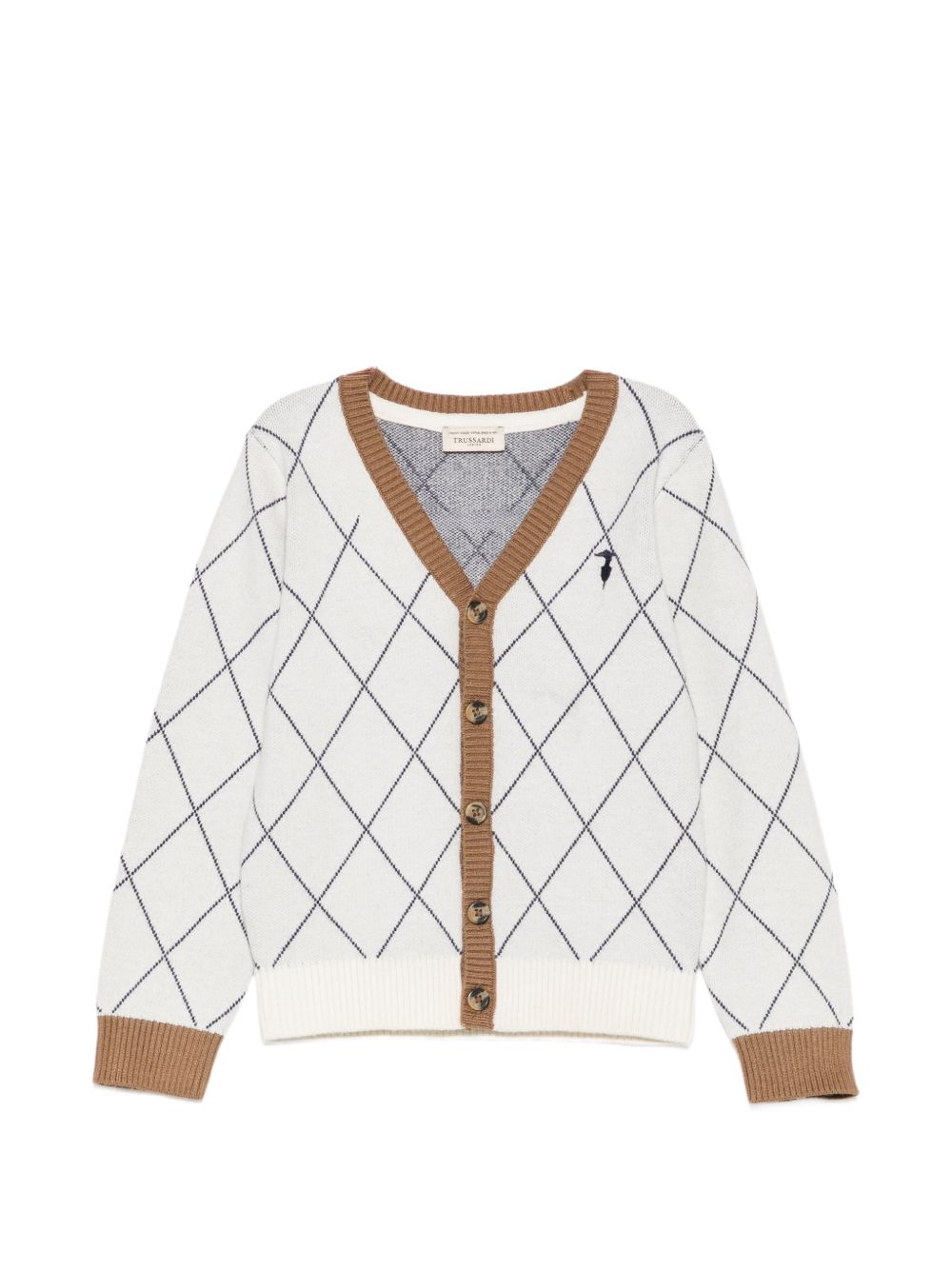 Cardigan bianco sporco/marrone per bambino TIA26095CD OFFWHI Trussardi Kids 