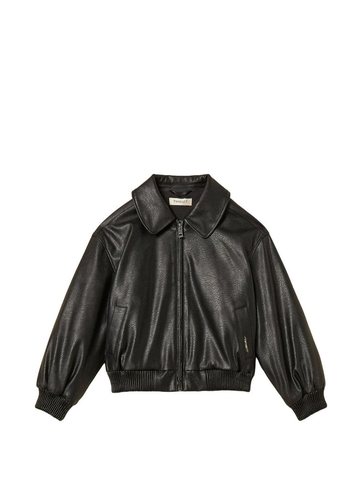 Giubbotto bomber nero per bambina 262GJ2010 00006 Twin Set 