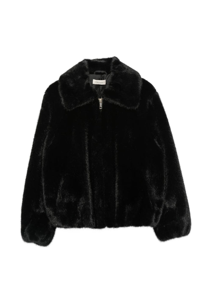 Cappotto nero per bambina 262GJ2040 00006 Twin Set 