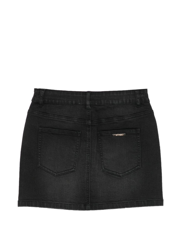 Gonna di jeans nera per bambina 262GJ2241 13871 Twin Set 
