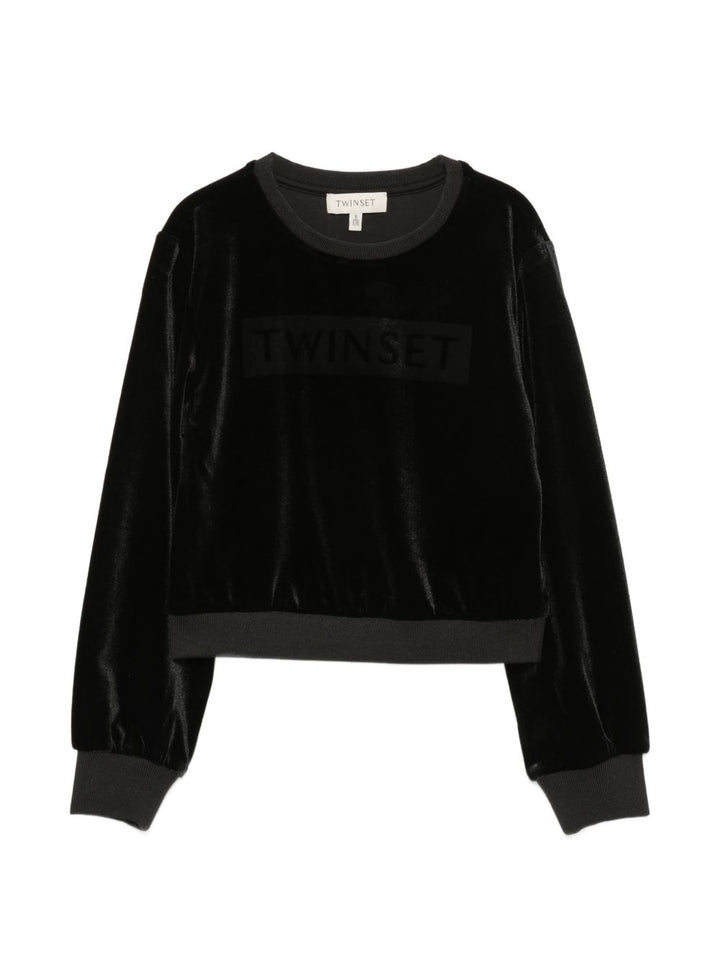 Felpa nera per bambina 262GJ2260 00006 Twin Set 