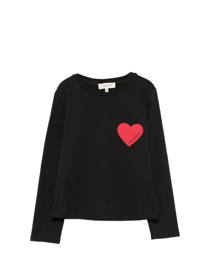 T-shirt nero per bambina 262GJ2291 13904 Twin Set 
