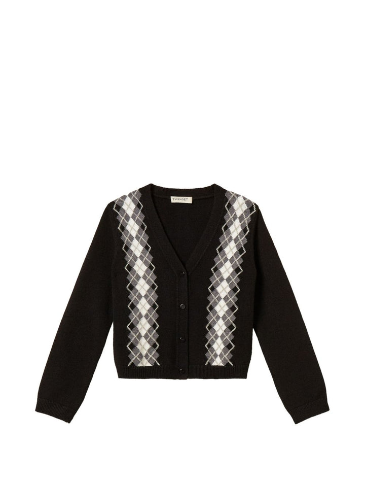 Cardigan nero per bambina 262GJ3051 13779 Twin Set 