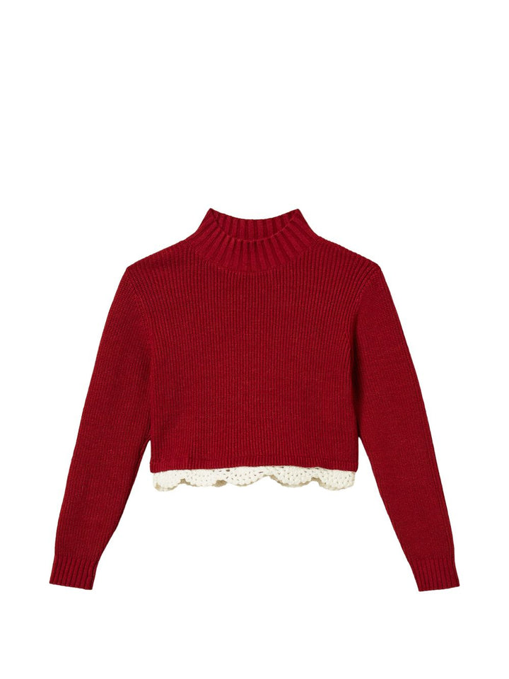 Maglione rosso ruby per bambina 262GJ3080 13783 Twin Set 