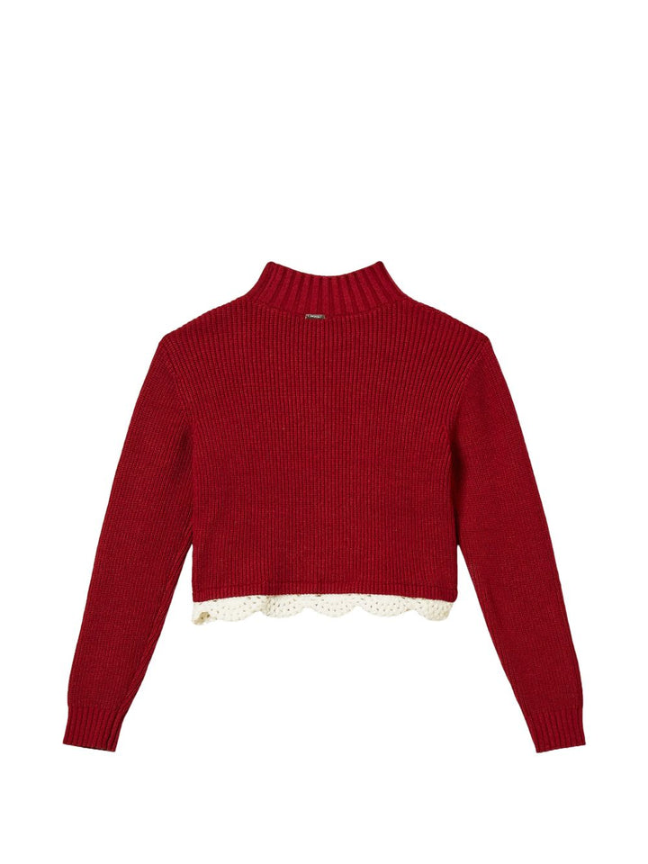 Maglione rosso ruby per bambina 262GJ3080 13783 Twin Set 