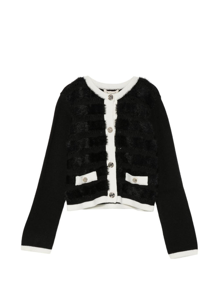 Cardigan nero/bianco per bambina 262GJ3090 03710 Twin Set 