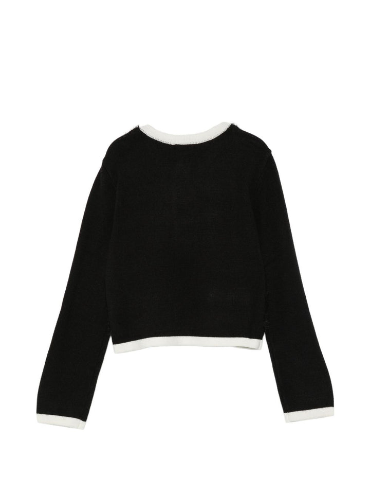 Cardigan nero/bianco per bambina 262GJ3090 03710 Twin Set 