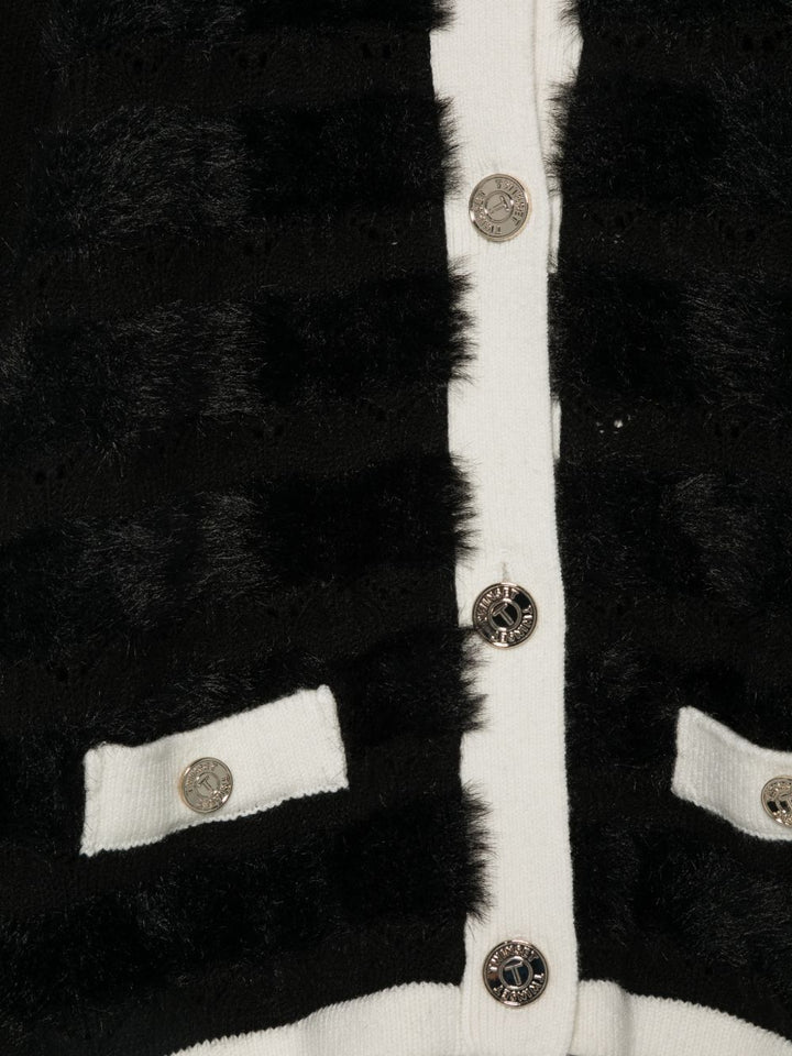 Cardigan nero/bianco per bambina 262GJ3090 03710 Twin Set 