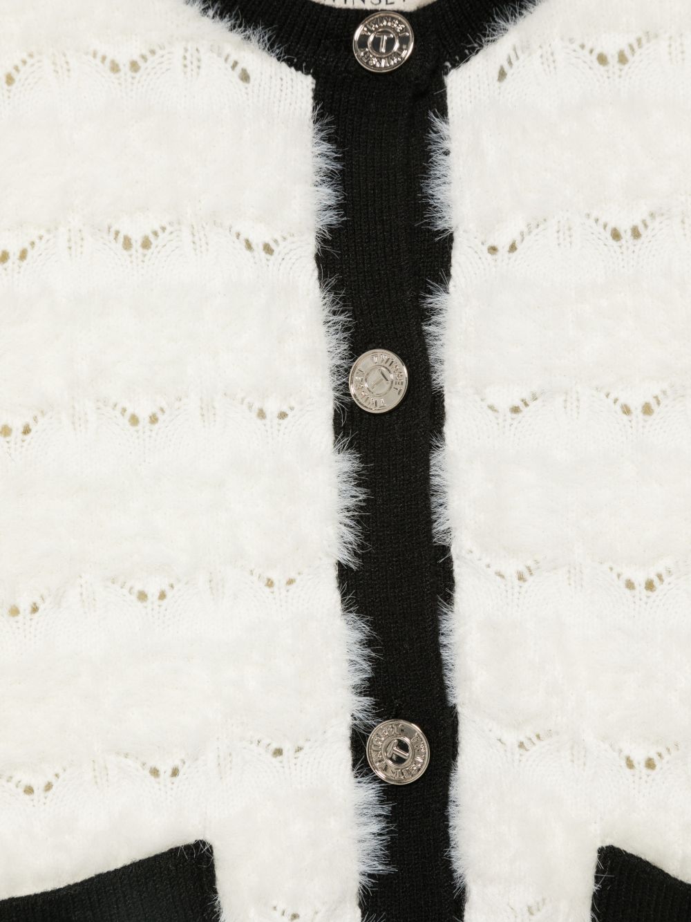Cardigan bianco/nero per bambina 262GJ3090 03711 Twin Set 