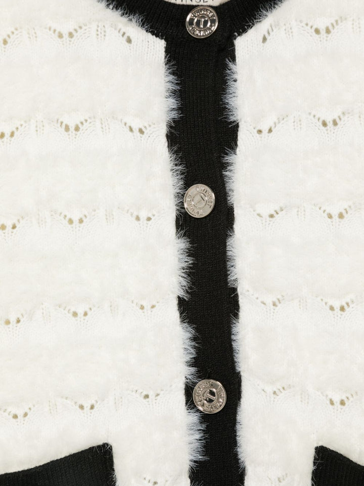 Cardigan bianco/nero per bambina 262GJ3090 03711 Twin Set 