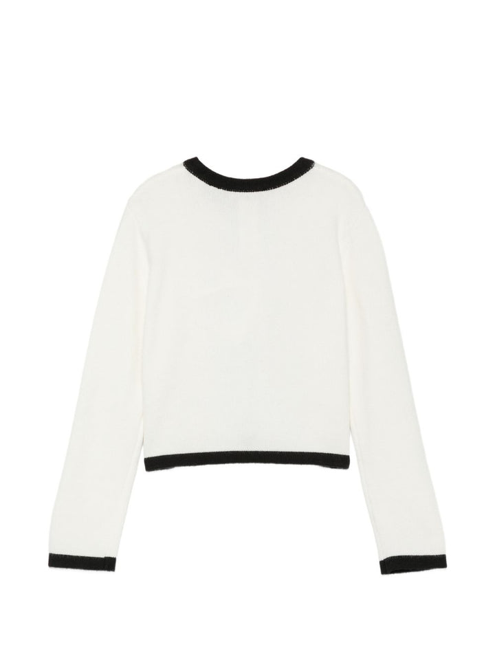 Cardigan bianco/nero per bambina 262GJ3090 03711 Twin Set 