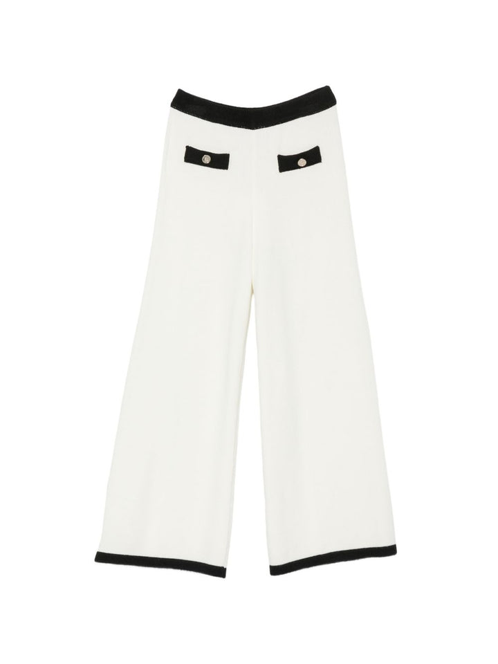 Pantalone bianco/nero per bambina 262GJ3091 03711 Twin Set 