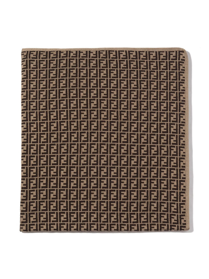 Coperta marrone per neonato BUJ166A3TE F0LMJ Fendi Kids 
