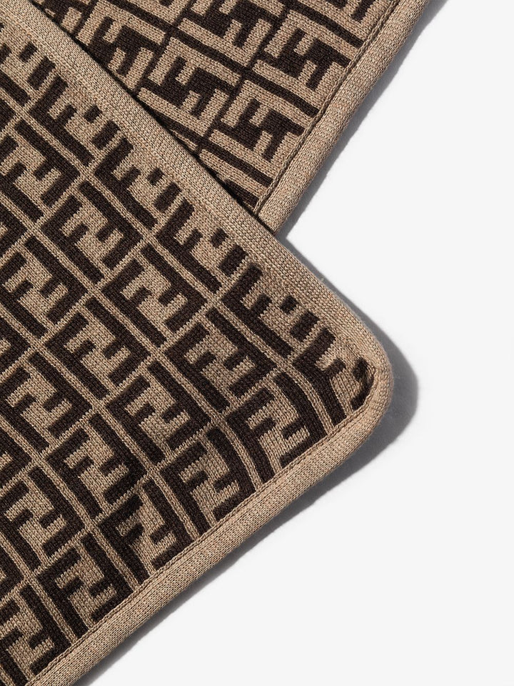 Coperta marrone per neonato BUJ166A3TE F0LMJ Fendi Kids 
