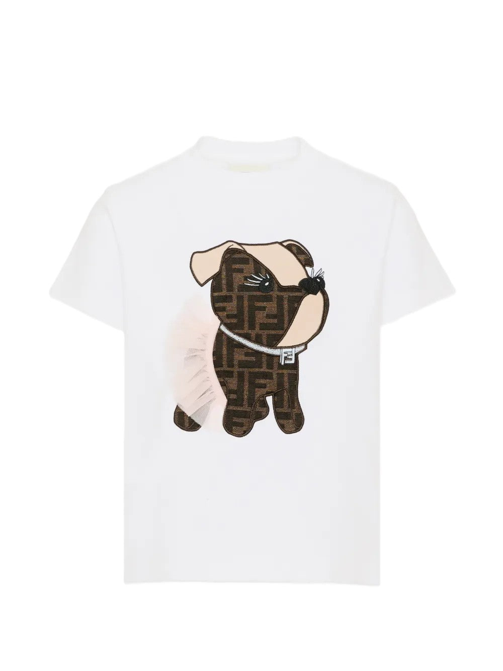 T-shirt gesso per bambino JFI418AVWL F0TU9 Fendi Kids 