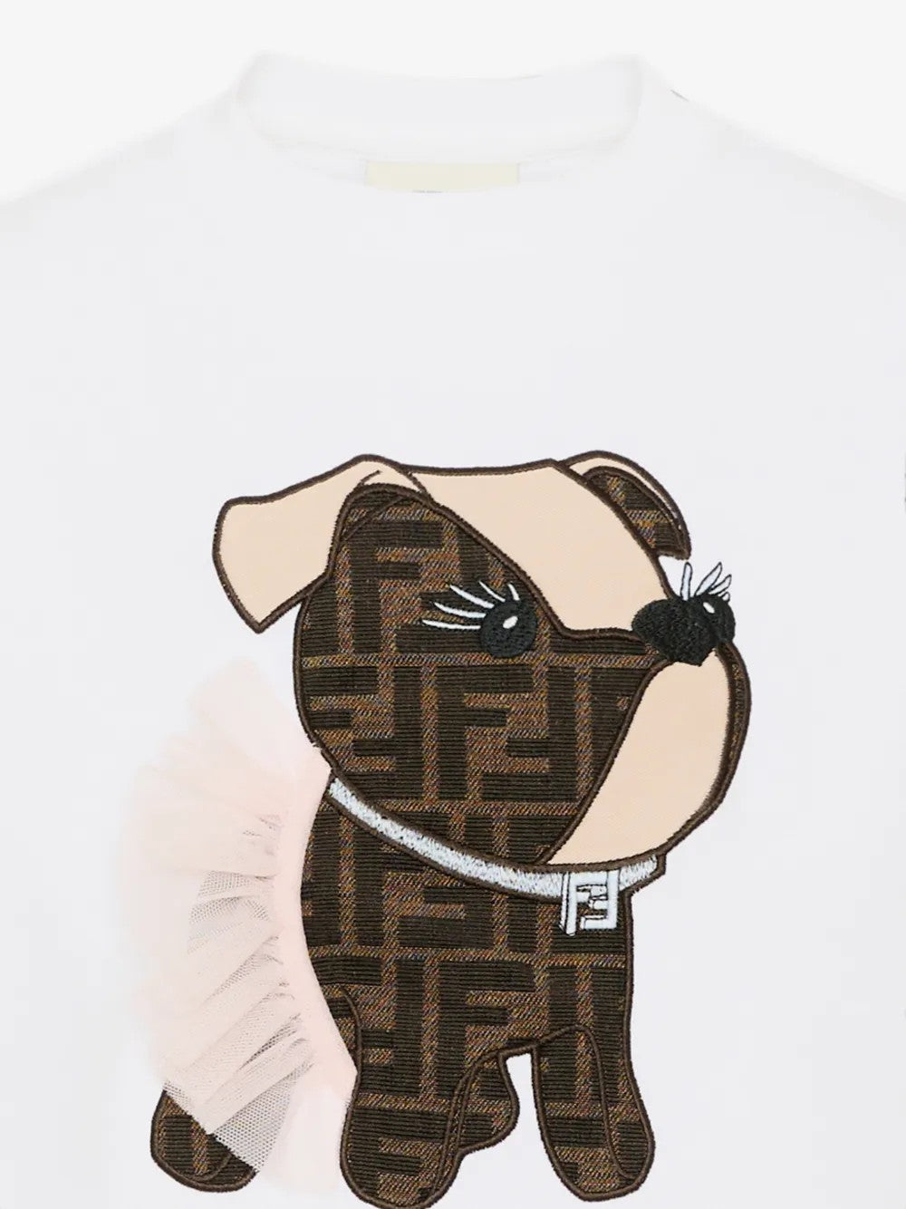 T-shirt gesso per bambino JFI418AVWL F0TU9 Fendi Kids 