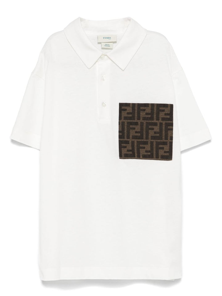 Polo bianca per bambino JMI4757AJ F0TU9 Fendi Kids 