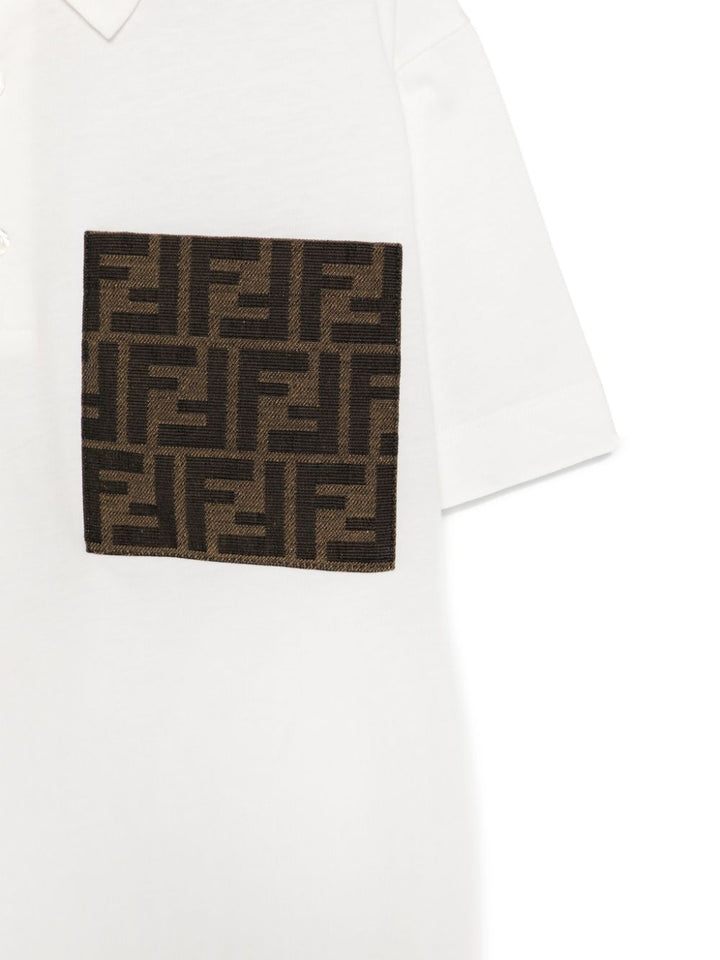 Polo bianca per bambino JMI4757AJ F0TU9 Fendi Kids 