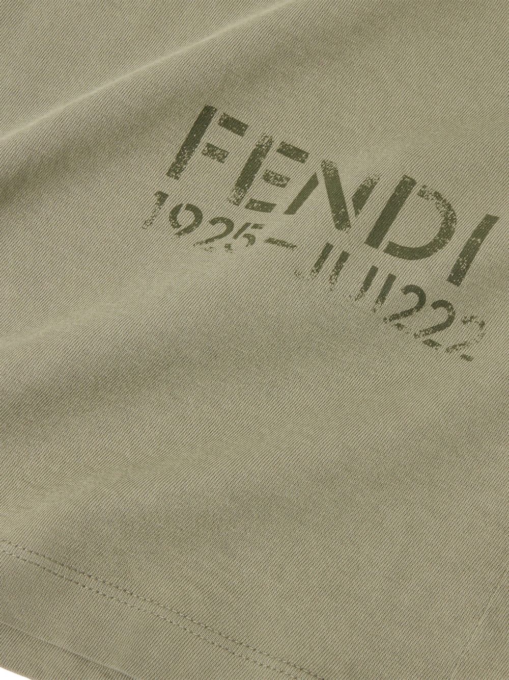 T-shirt verde militare per bambino JUI222B1LF F0QQ4 Fendi Kids 