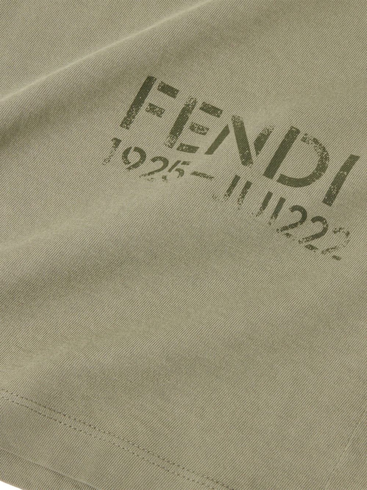 T-shirt verde militare per bambino JUI222B1LF F0QQ4 Fendi Kids 