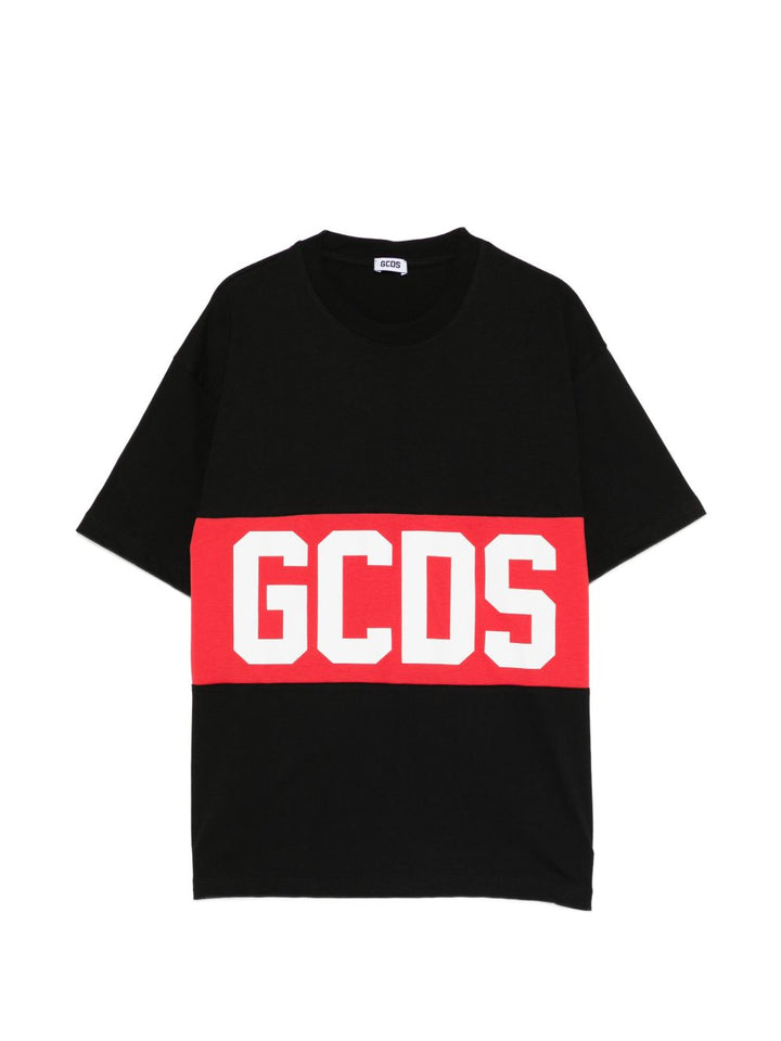 T-shirt nera per bambino Z0UJQC585J105 999R Gcds Kids 