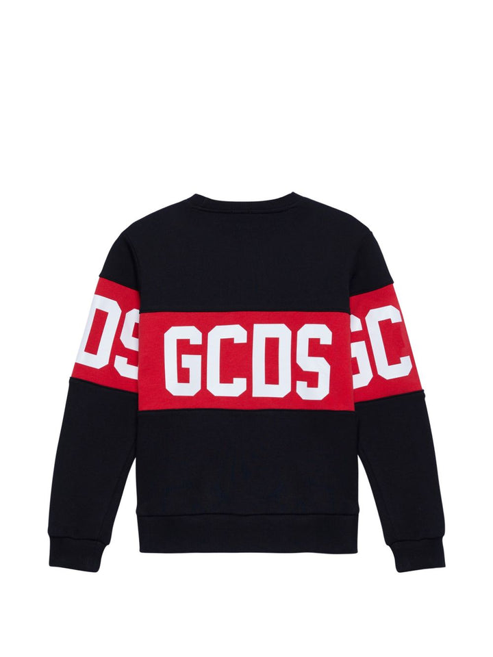 Felpa nera per bambino Z0UJQE584F004 999R Gcds Kids 