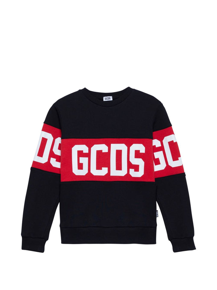 Felpa nera per bambino Z0UJQE584F004 999R Gcds Kids 