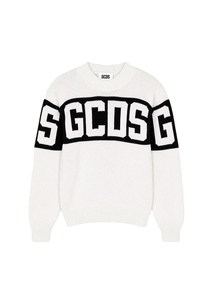 Maglione bianco/nero per bambino Z0UJQF621K347 157B Gcds Kids 